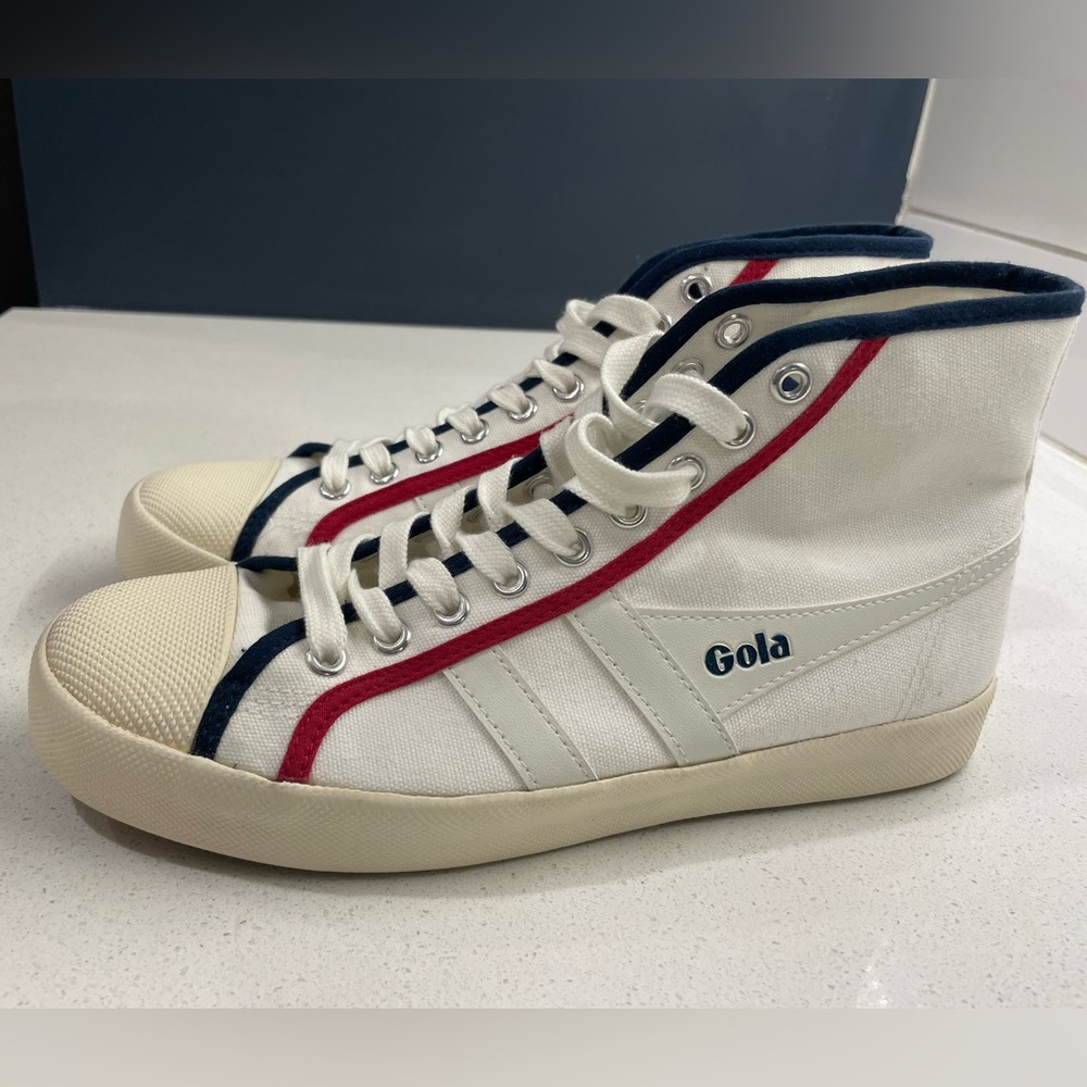 Gola Coaster Smash Off White, Navy, Red High-Top Sneakers